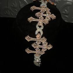 18 k Gold Plated Infinity Link Triple Cross Bracelet 