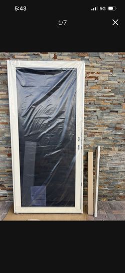 36 in. × 80 in. Almond Surface Mount Ultimate Security Screen Door with Meshtec Screen