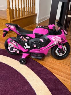 6V Barbie Motorcycle Ride on, Max 1 mph, for Kids Ages 3+ Years, by Flybar