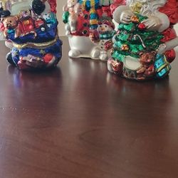 Glass tea light candle holders     3 piece set