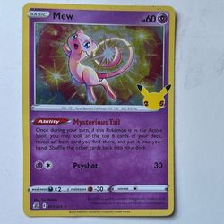 Mew Celebrations And Mewtwo Pokemon Card 