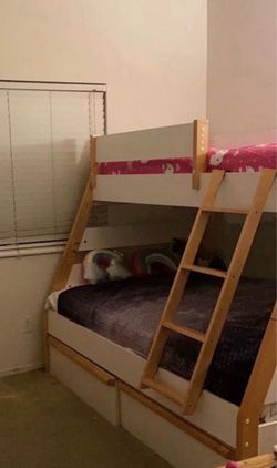 Twin over Full Bunk Bed with Storage Drawers
