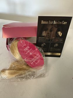 14” Blonde Wavy Human hair Extensions