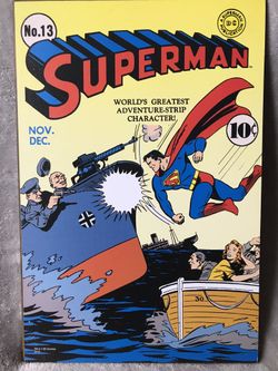 DC Superman Comic Cover Large Wall Art Frame Wood