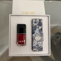 Dior Exclusive Around the World Lipstick Holder with Full Rouge Dior & Mini Nail