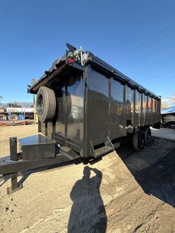 SUPER HEAVY DUTY DUMP TRAILER 16X8X4 UNDER FENDERS 18 PLY TIRES,8000 LBS AXLES,ELECTRIC BRAKES 4 WHEELS, TOOL BOX,LED LIGHTS, ROLLING TARP, SET RAMPS,