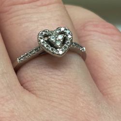 Engagement Diamond Heart Gold Ring
