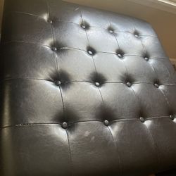 Black square chaise