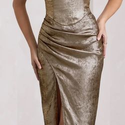 Metallic maxi dress