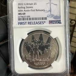 2022 G. Britain £5 Rolling Stones 60th Anniversary First Release NGC MS69 🔥🔥 OPEN TO TRADES 🔥🔥