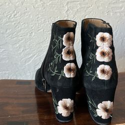 Embroidered ankle boots