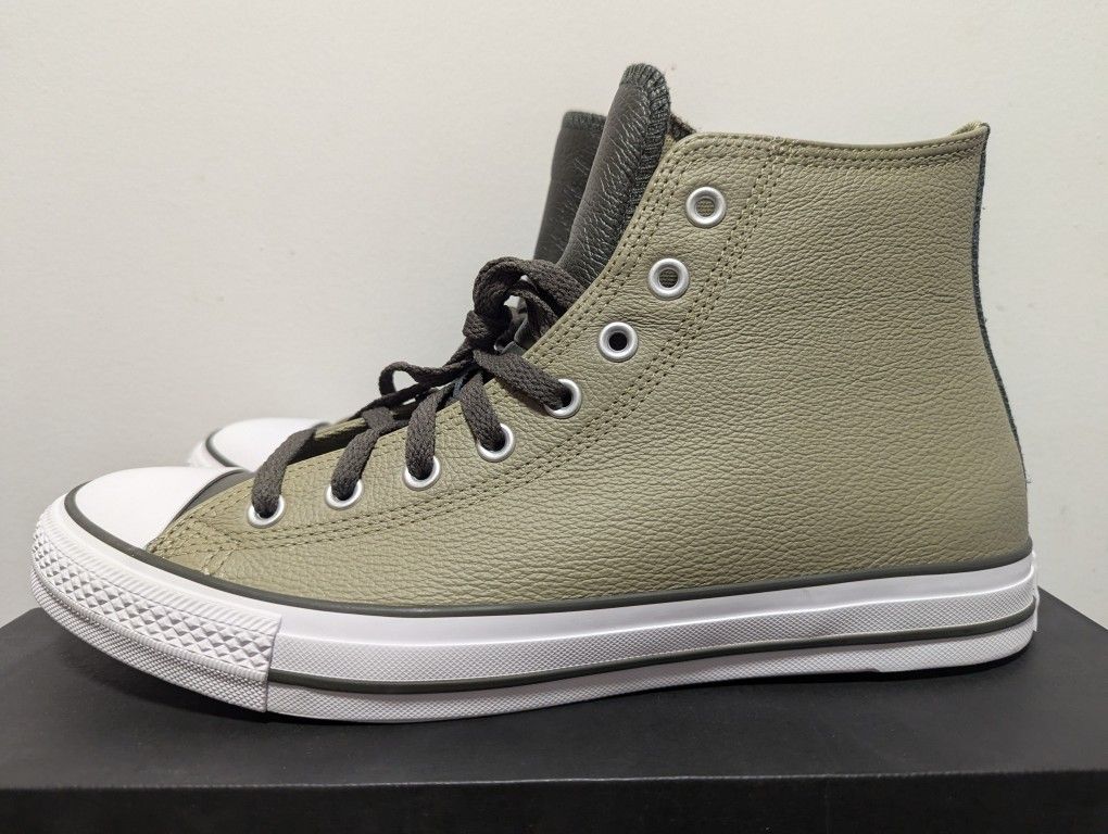 Converse Chuck Taylor All Star Hi Leather Mossy Sloth Green Men's Size 10.5 A06571C