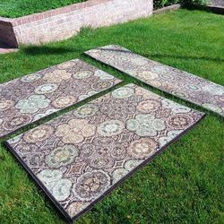 Encore Collection Set Of 3 Area Carpet Rugs 2' x 7'7" long and 2 rugs 39" x 60"