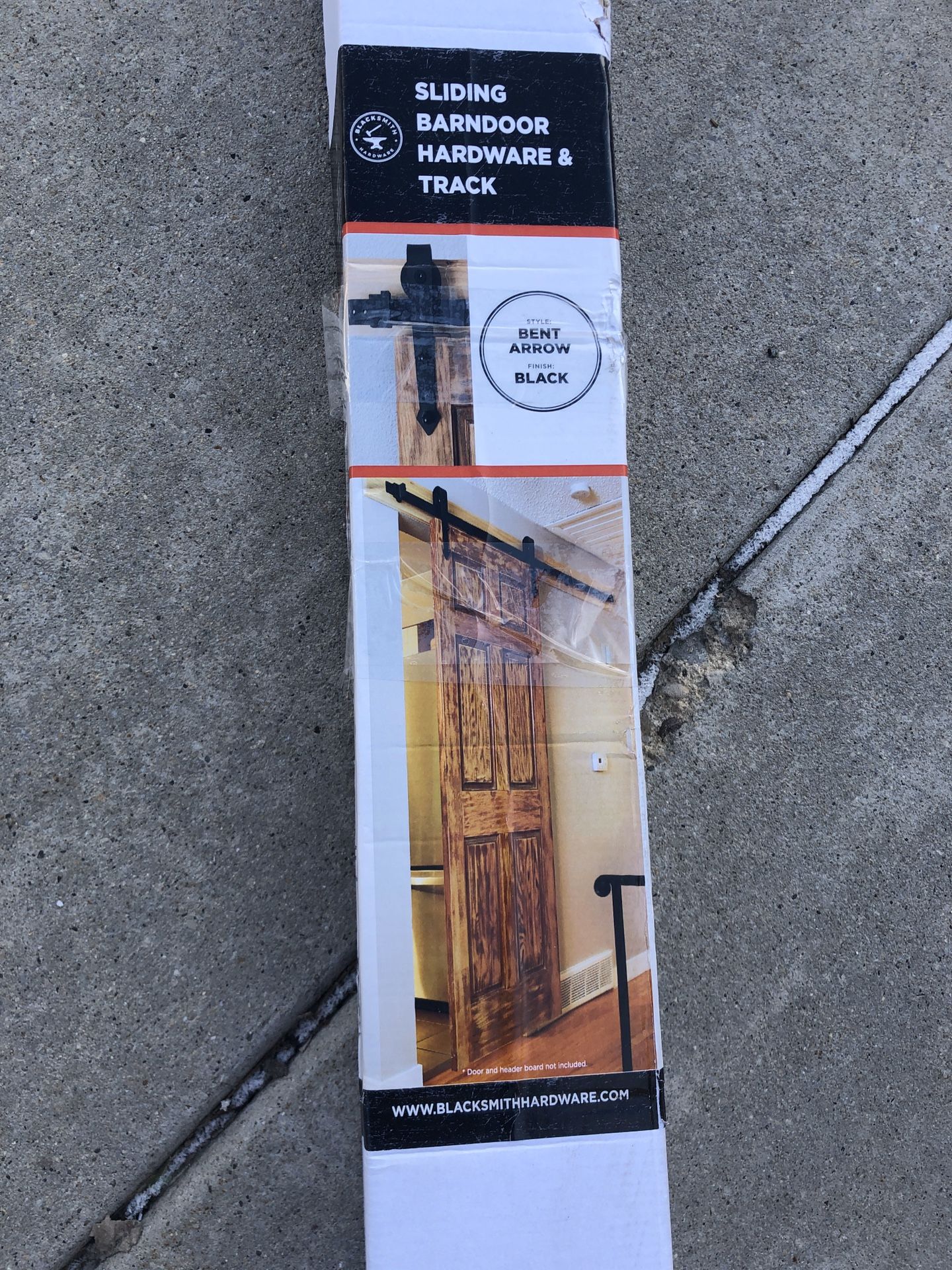 Brand new Nielsen Products Barn Door Hardware Black Bent Arrow 6’6” Rail