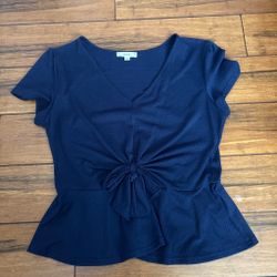 Navy Blue Top with bow