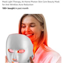 NEWKEY Red Light Therapy Mask for Face,7 Colors LED Face Mask Light Therapy, At-Home Photon Skin Care Beauty Mask for Anti Wrinkles Acne Reduction