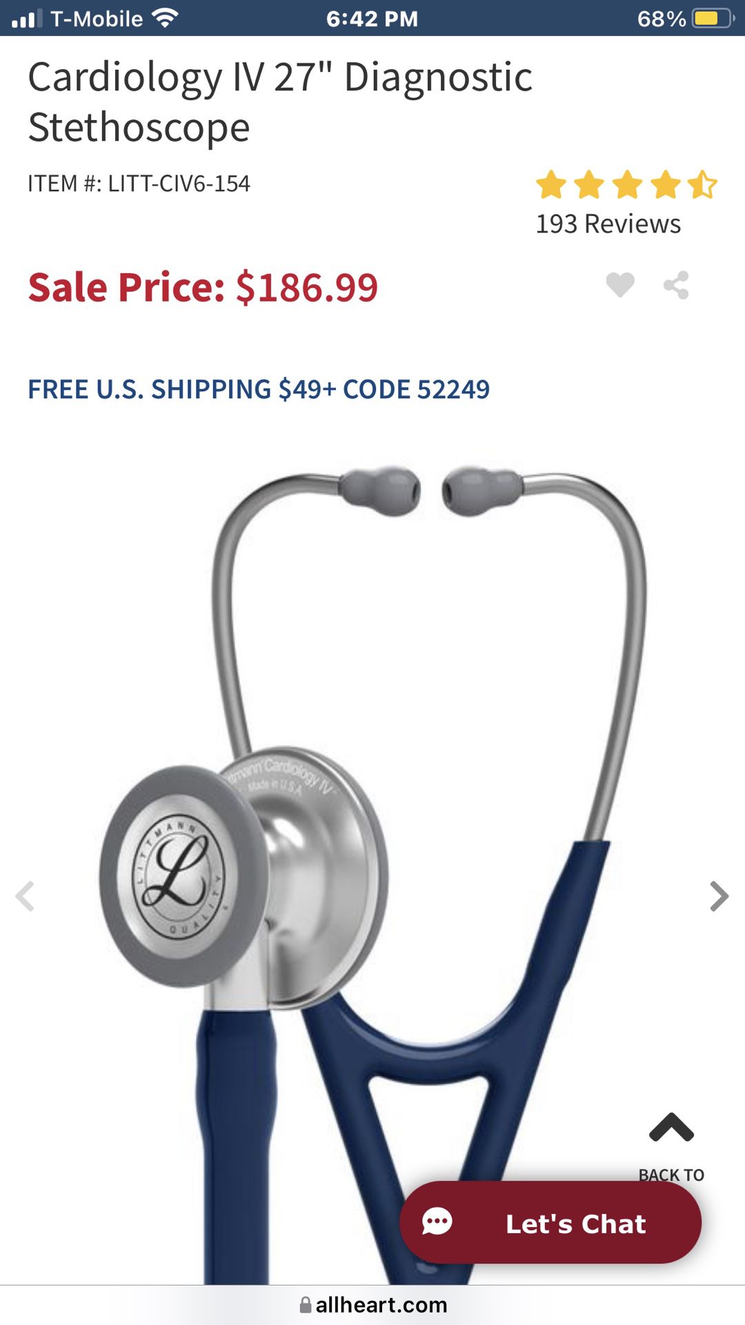 Littmann Cardiology IV Stethoscope - FREE Shipping