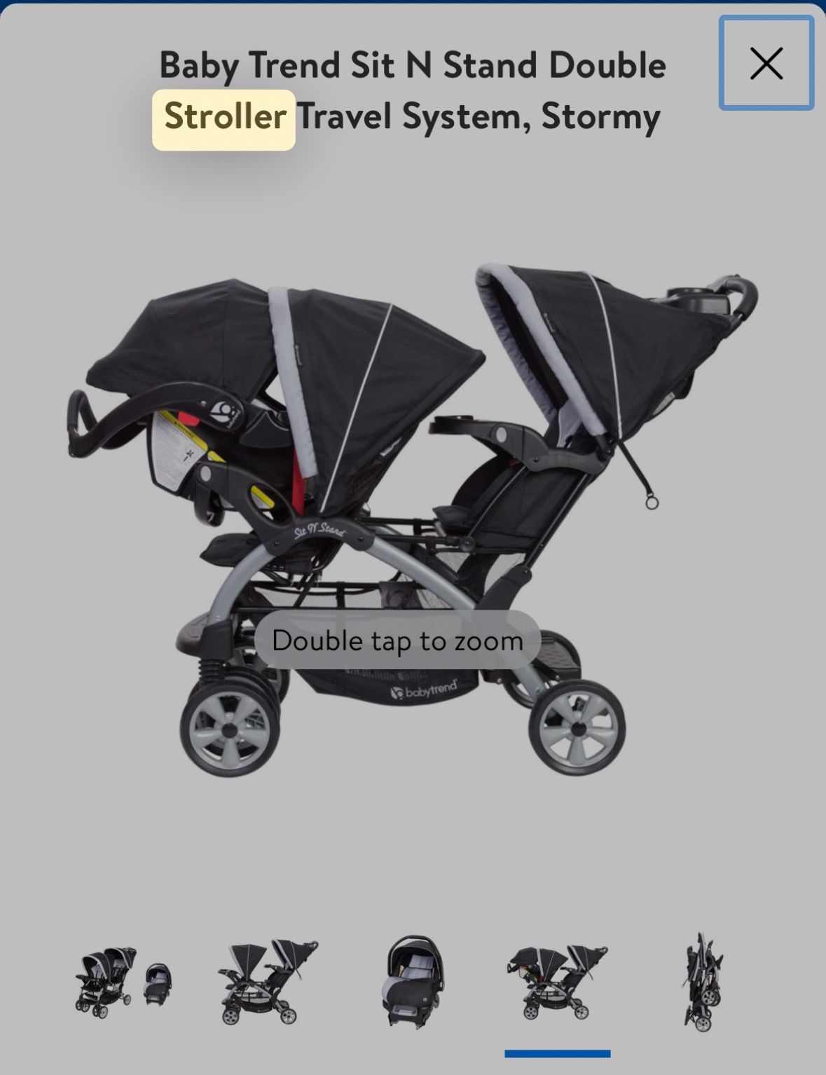 Baby trend Double Stroller With Car seat