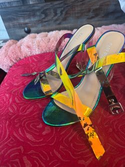 Cape Robbin Iridescent Strappy Heeled Sandals