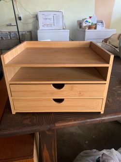 Bamboo desk organizer