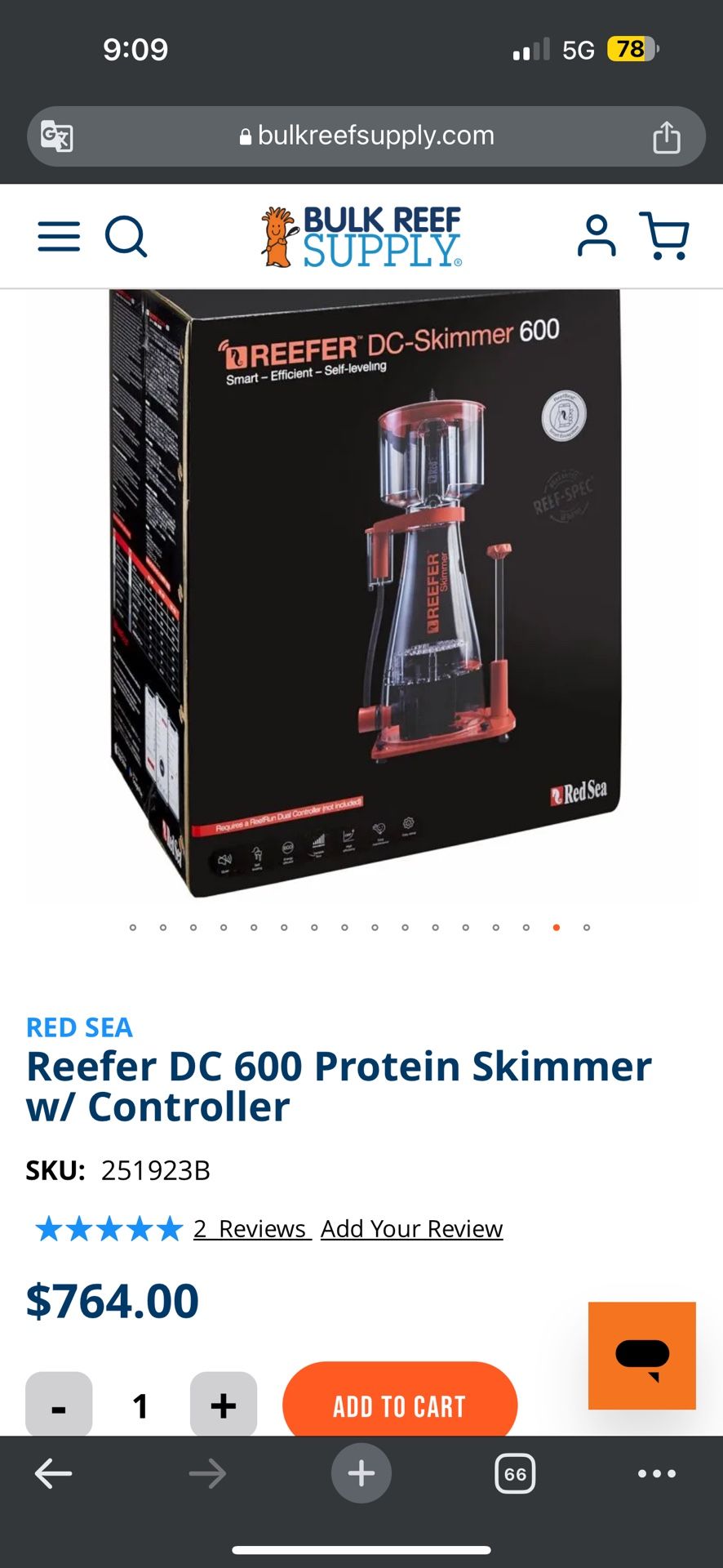 Red Sea Reefer DC 600 Protein Skimmer Controller Aquarium Saltwater Fish Tank