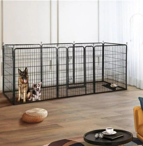 Brend New 40" Tall X Large 8 Panel Dog Playpen Heavy Duty Dog Cage Pet Gate Indoor Outdoor Excercise Pen 28sq Ft Rv Dog Yard