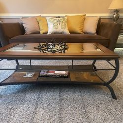 Glass Top Coffee Table Set | Matching End Tables
