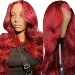 13x4 28in Frontal wig unit Malaysian Red