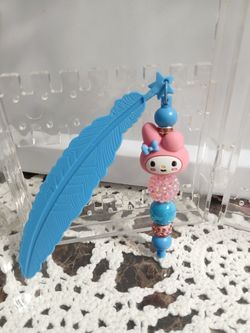 Handmade Bookmark - Blue Feather
