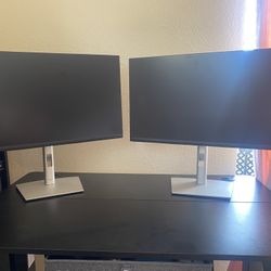 Dual DELL Flat Panel Monitors + all cables & Logitech accessories 