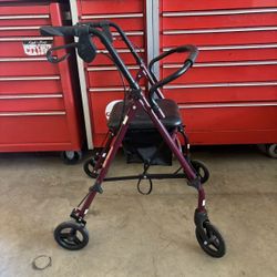 4-Wheel Rollator Walker w/ Seat & Brakes – Medline – Foldable