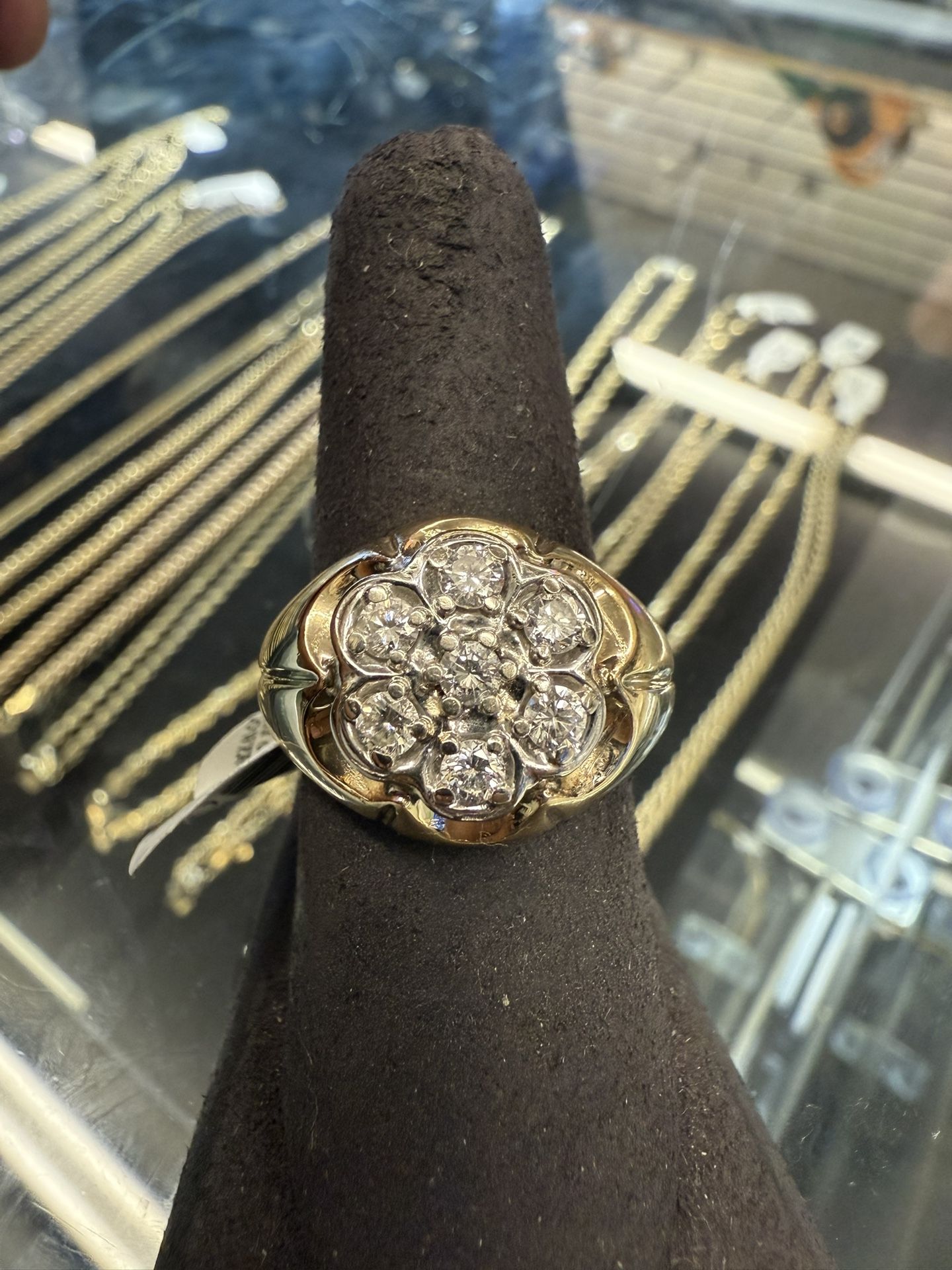 14KT Ring W/ 7 Natural Round Diamonds 34123-2