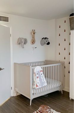 West elm Mid-Century Convertible Crib, organic mattress and conversation kit