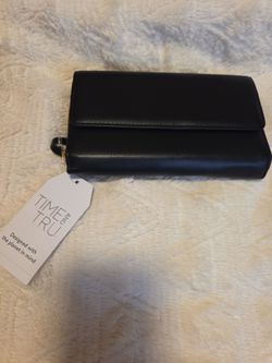 Large black wristlet wallet