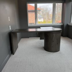 Crate & Barrel "Twist" Rotating Desk - Grey Ash