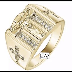 New 18k Yellow Gold Men Wedding Ring 