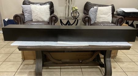 60” Floating Fireplace Mantel, Black Walnut Wood Floating Shelf, Wall Mounted Shelf 60"L x 8"D x 6"H