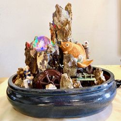 Great Gift For Someone Who Loves Fengshui , Handmade All Natural Stones  Fountain 