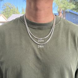 Silver Anchor Link Chain 22”