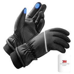 3M Insulation, -20℉ GEANI-TEX Waterproof & Windproof Gloves for Cold Weather,Extended Cuffs & Touchscreen Fingers