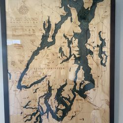 Wood Chart Art - Puget Sound