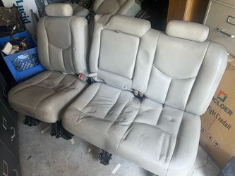 OEM 2000-2006 GMT800 Tan Leather 2nd Row Seats - Suburban Tahoe Yukon Escalade