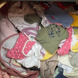 BIG BOX OF BABY CLOTHES 