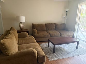 3 + 2 seater sofa set with center table and side table