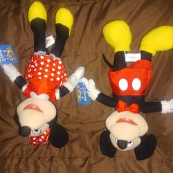 Disney Mickey & Minnie Mouse Plush New!