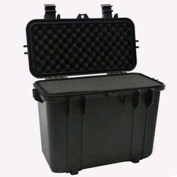 With Foam, 16.4 x 8.7 x 13.15 Inches Protective Case, Dry Box For Camera, Lenses,Tools, Pistols, Equipments, Laptop (Black, ClassiWATERPROOF HARD CASE