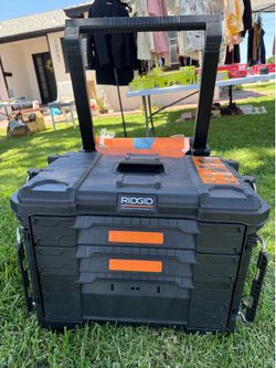 New RIDGID Pro Gear 2.0 Rolling Tool Box w/ 2 Drawers & 9” Wheels