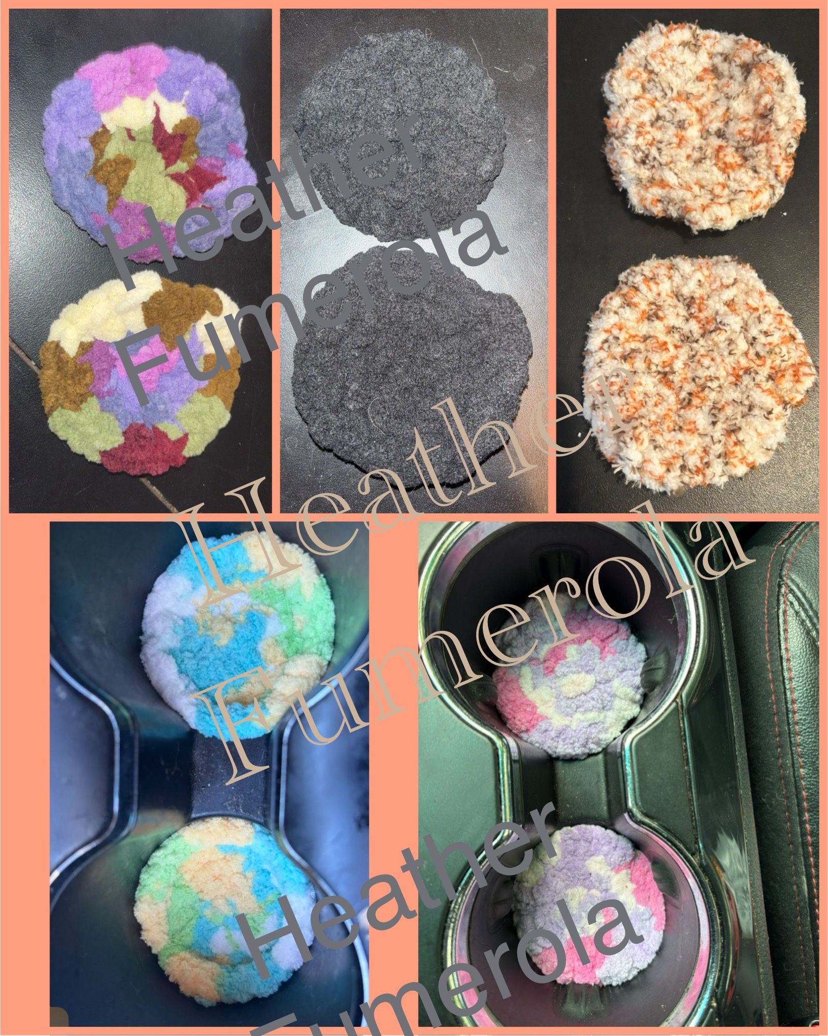 Handmade Car Cupholder Coasters