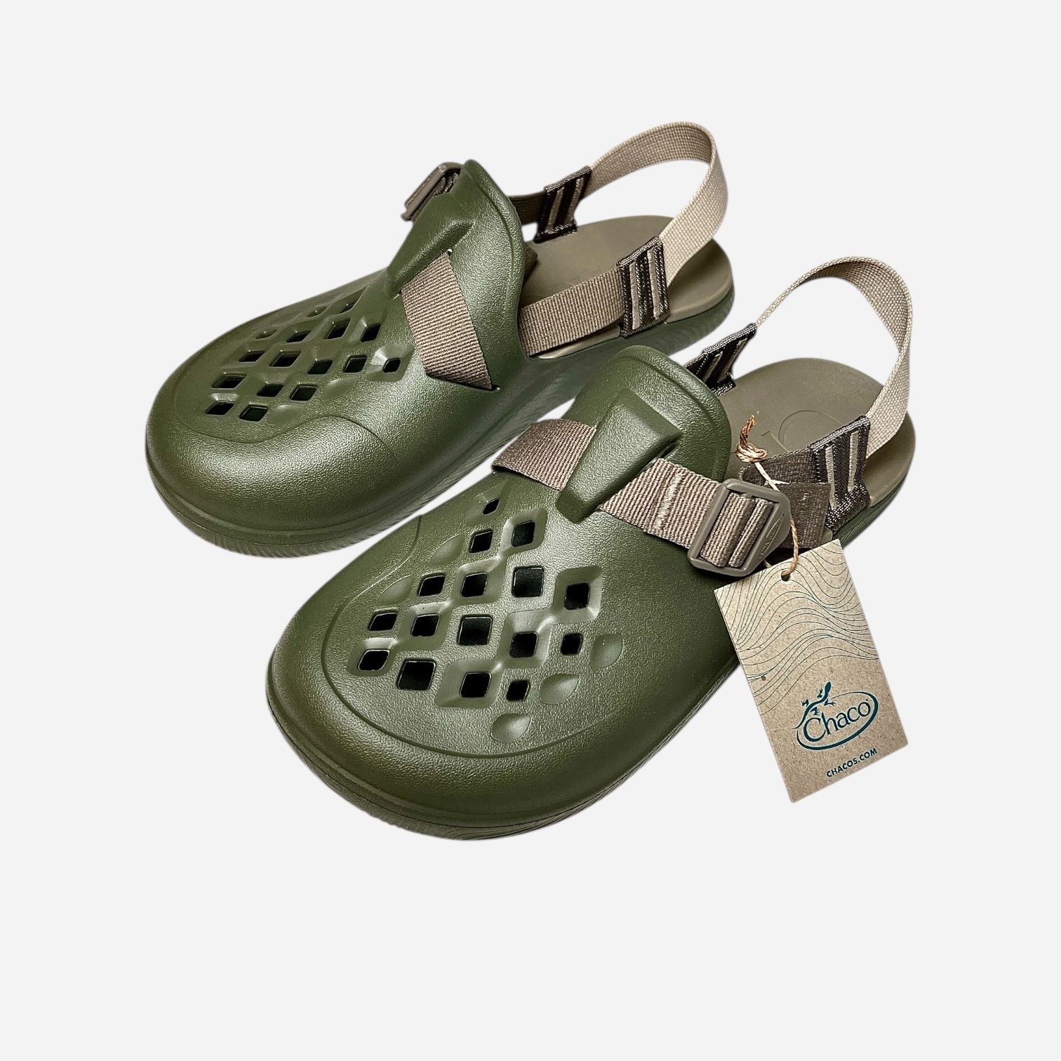 Chaco Men’s Chillos Clog Shoes Sandals Moss Khaki Sz 10