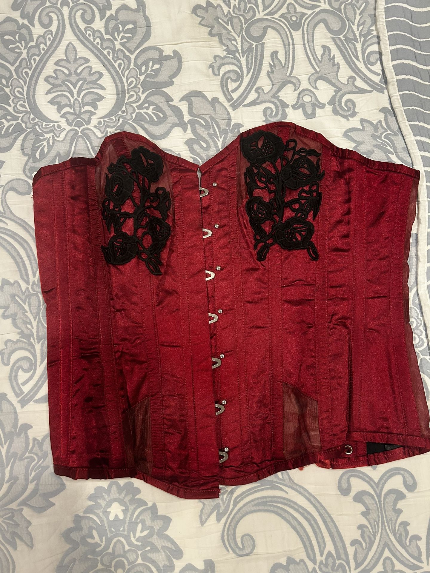 Corset Story Size 12 Red Lace Rose Corset